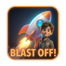 A Blast Off vibe card