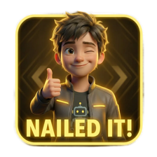 A Nailed It vibe card
