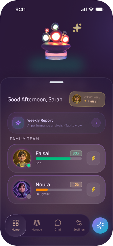 Kibu app home screen
